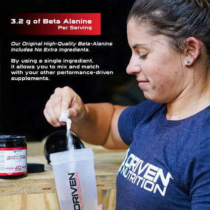 Driven Nutrition Beta Alanine, Unflavored - Preworkout Carnosine Booster for Physical Driven Nutrition