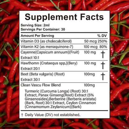 Velestoff Cayenne Pepper Drops, Cayenne Circulation Blend with Hawthorn Beet Root Turmeric Vitamin K2 D3 - Vegan, Non-GMO - 2FL.OZ (1 PCS) Velestoff buy supplements Au