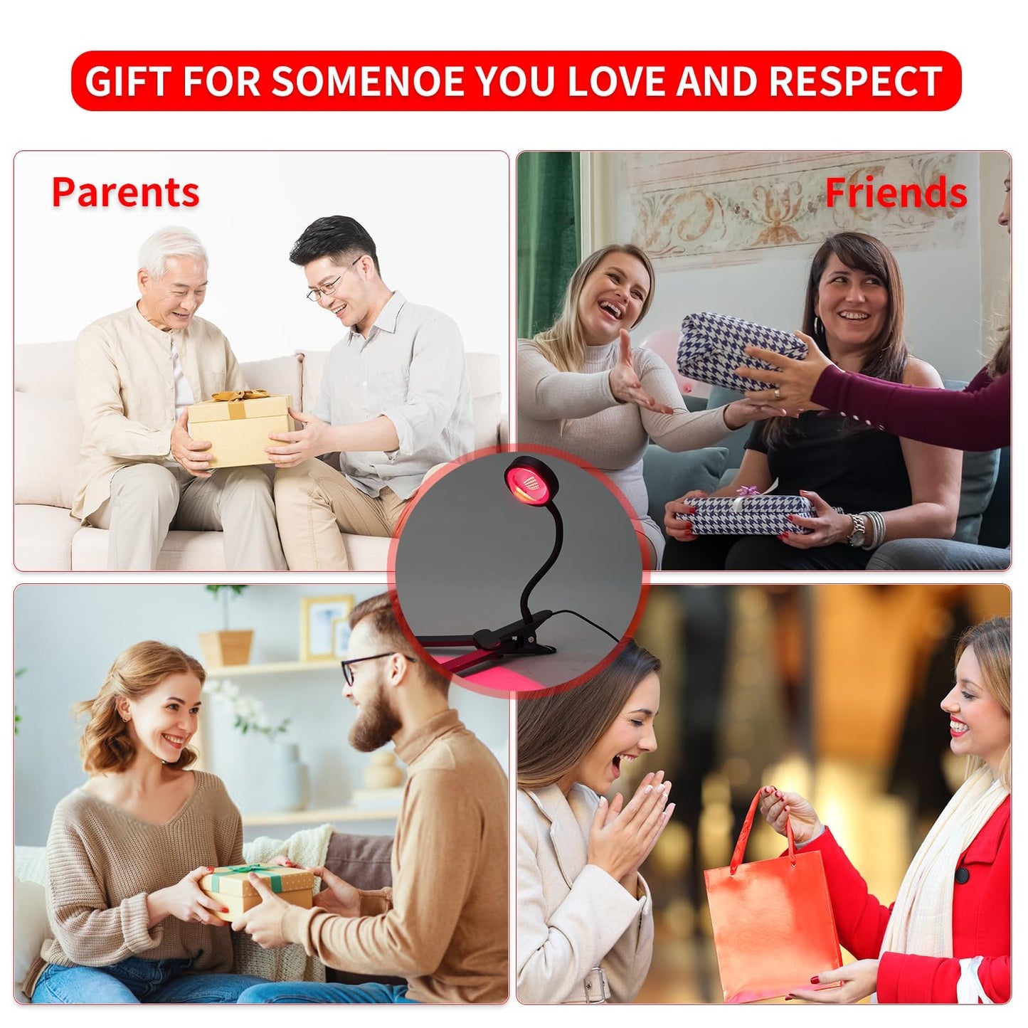 WTINTELL Red Light Therapy for Face, 660nm LED Red Light Therapy Light with Clip, Suitable WTINTELL