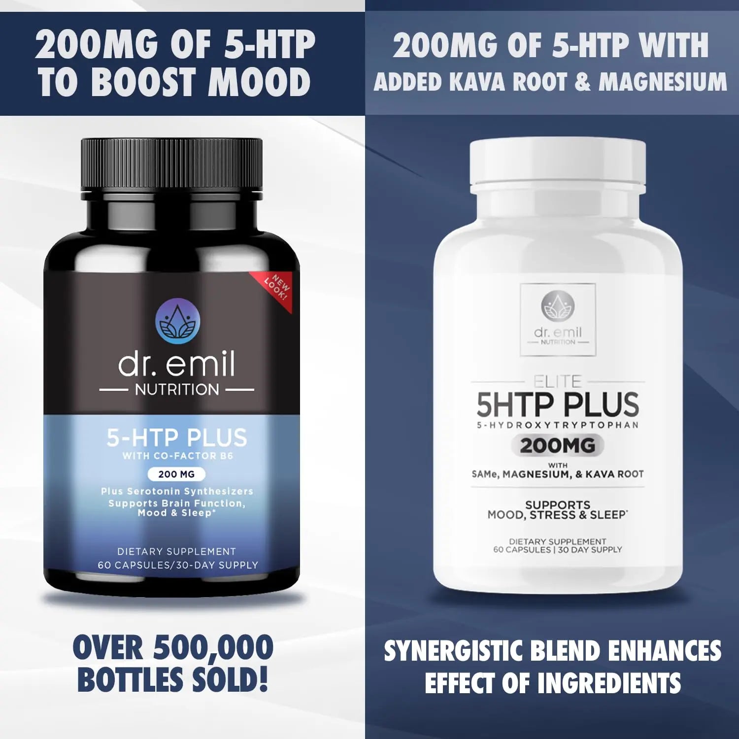 200 MG 5-HTP Elite with Kava Root Extract, Magnesium & SAM-e to Maintain Normal DR EMIL NUTRITION