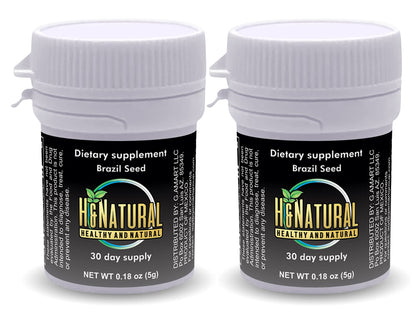 H&Natural 2 Pack! Brazil Seed Dietary Supplement 60 Pieces, Pure Natural Semilla de Brasil