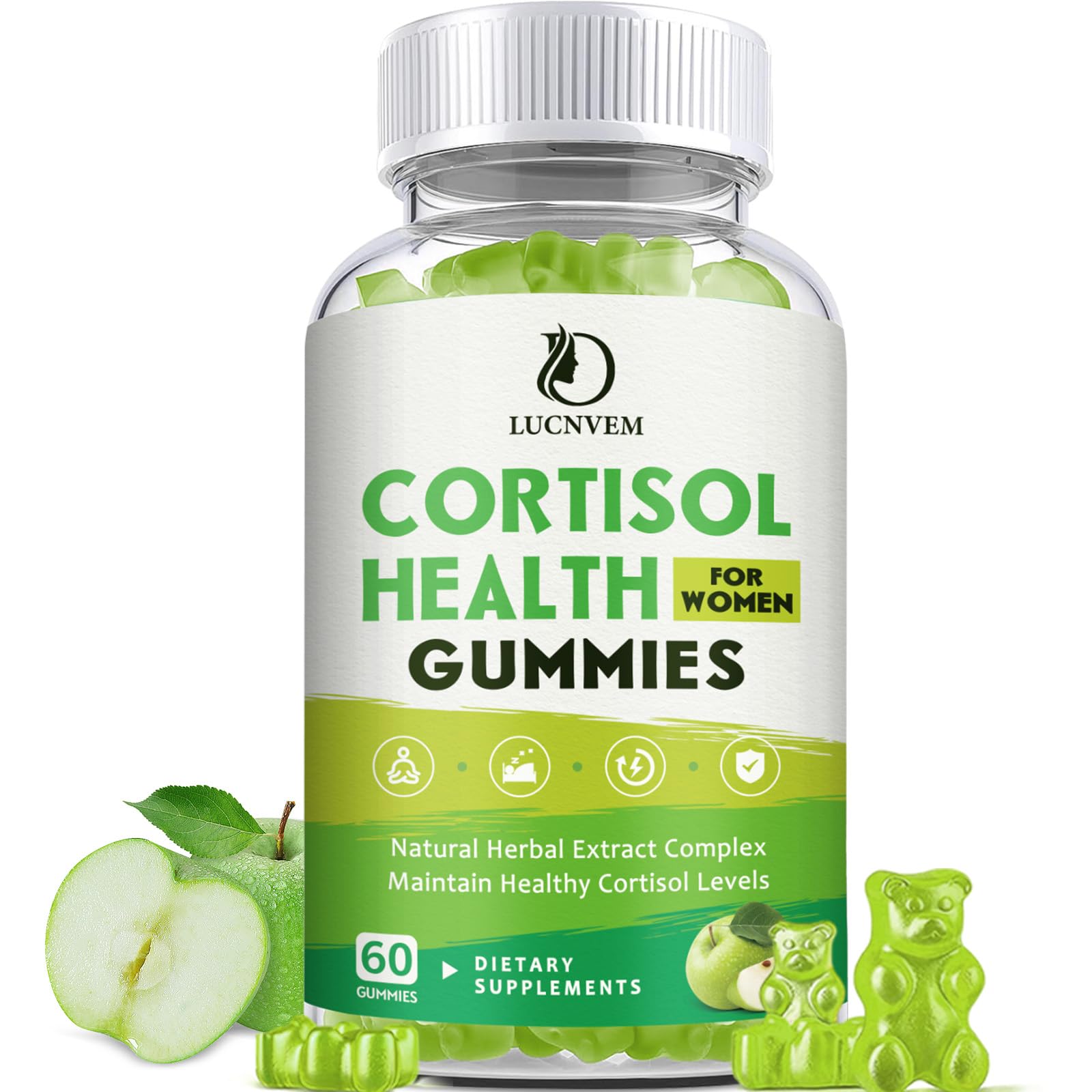 Cortisol Detox for Women Gummies, Cortisol Reducer Detox Manager, Magnesium Ashwagandha Rhodiola Rosea Herbal Complex for Mood/Focus & Sleep, Maintain Healthy Cortisol Levels - 30 Day Vegan Supply LUCNVEMBuy Supplements Australia