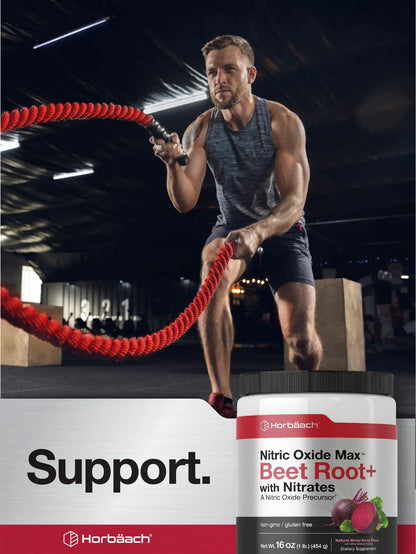 Nitric Oxide Beet Root Powder | 16 oz (454g) | Natural Mixed Berry Flavor | with Nitrates Horbäach