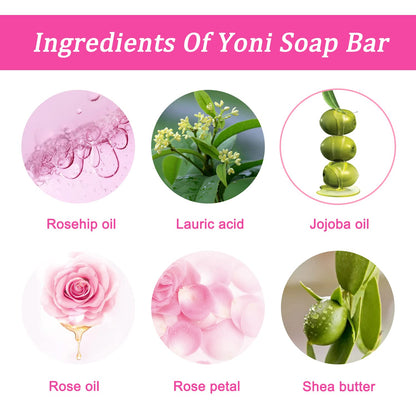 Yoni Soap Bars Vaginal Wash 2 PCS, 100% Natural Organic Yoni Bar Soap for Women Ph Balance Yoni BASSI