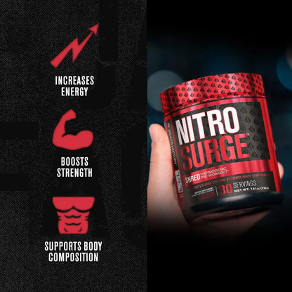 Jacked Factory Nitrosurge Pre-Workout in Arctic White & Watermelon Nitrosurge Shred Jacked Factory