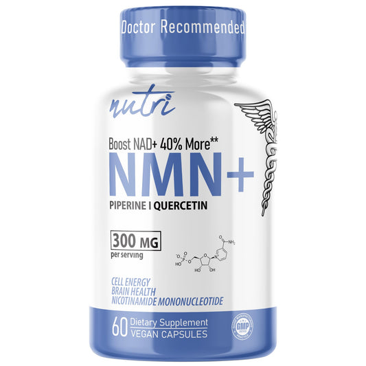 NMN Supplement 300mg NAD Supplement - Nutri Ultra High Absorption Stabilized NMN Nicotinamide Mononucleotide, 40% More NAD+ with Quercetin Phytosome & Black Pepper - mnm supplement (60 Capsules) Nature's FusionsBuy Supplements Australia