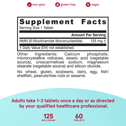 Jarrow Formulas Nicotinamide Mononucleotide (NMN) - 60 Tablets - Supports Energy Production - Dietary Supplement - Vegan, Gluten Free, Non-GMO - 60 Servings (Packaging May Vary) Jarrow FormulasBuy Supplements Australia