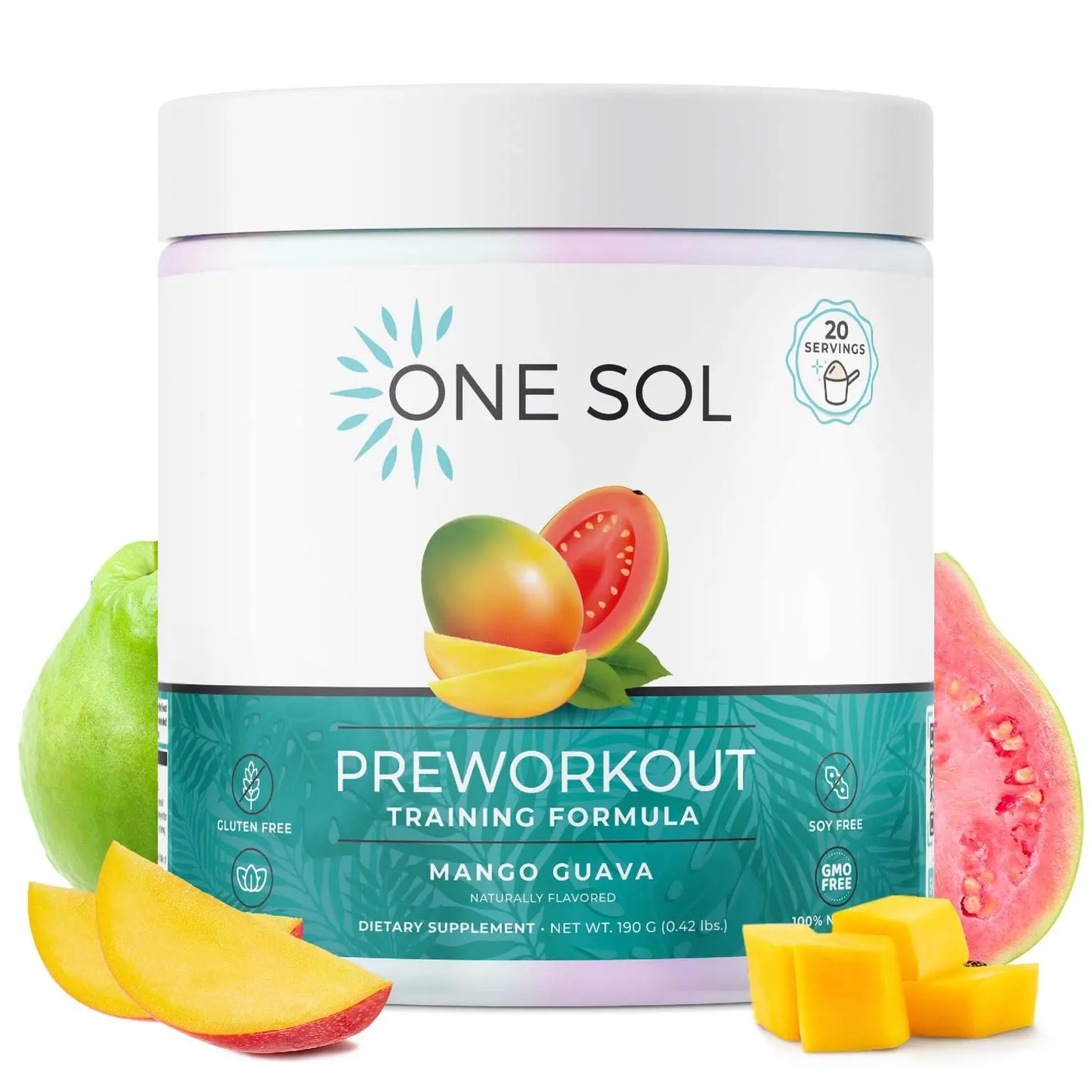 One Sol Pre-Workout for Women, Enhanced Pump & Focus, No Jitters Or Crash, Natural One Sol