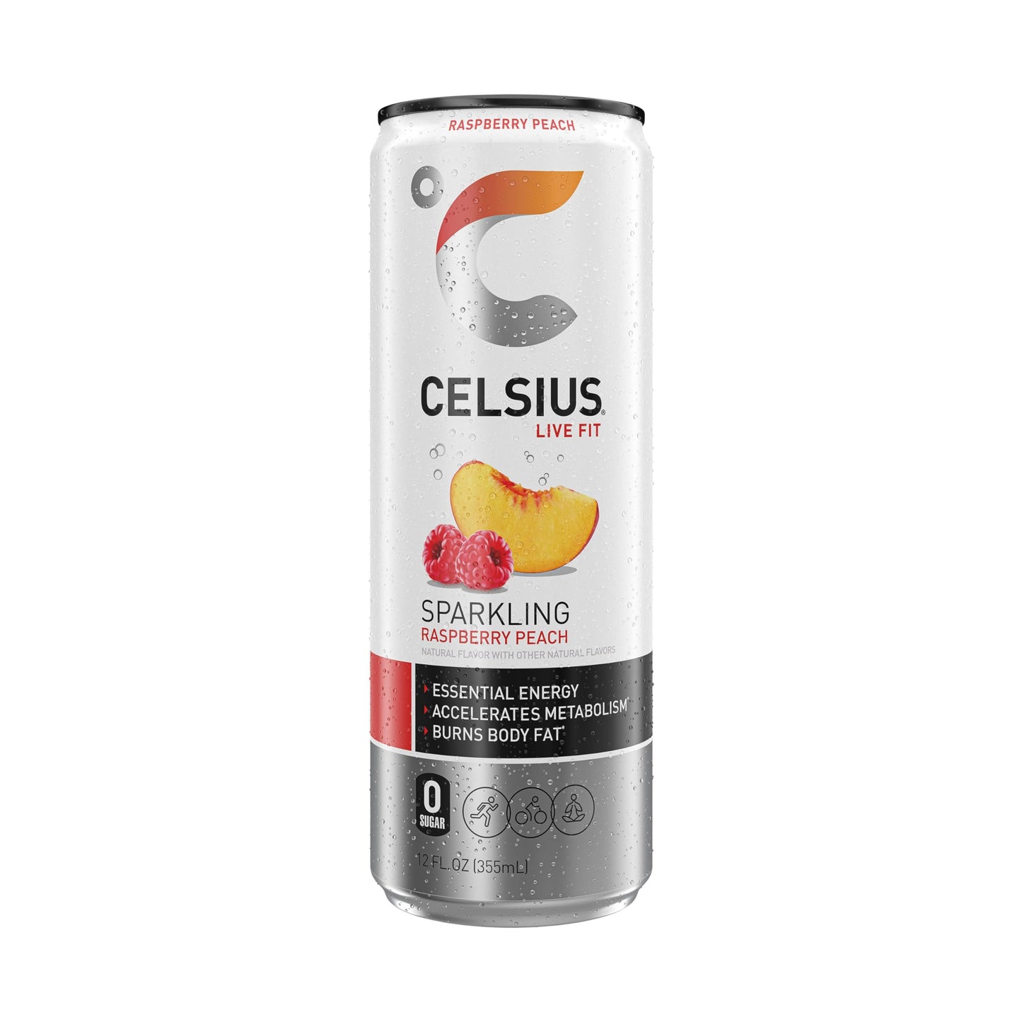 CELSIUS Sparkling Raspberry Peach, Functional Essential Energy Drink 12 Fl Oz (Pack of 12) CELSIUSBuy Supplements Australia