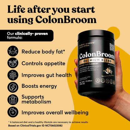 ColonBroom Premium Psyllium Husk Powder (Strawberry) - Colon Cleanse for Bloating ColonBroomBuy Supplements Australia