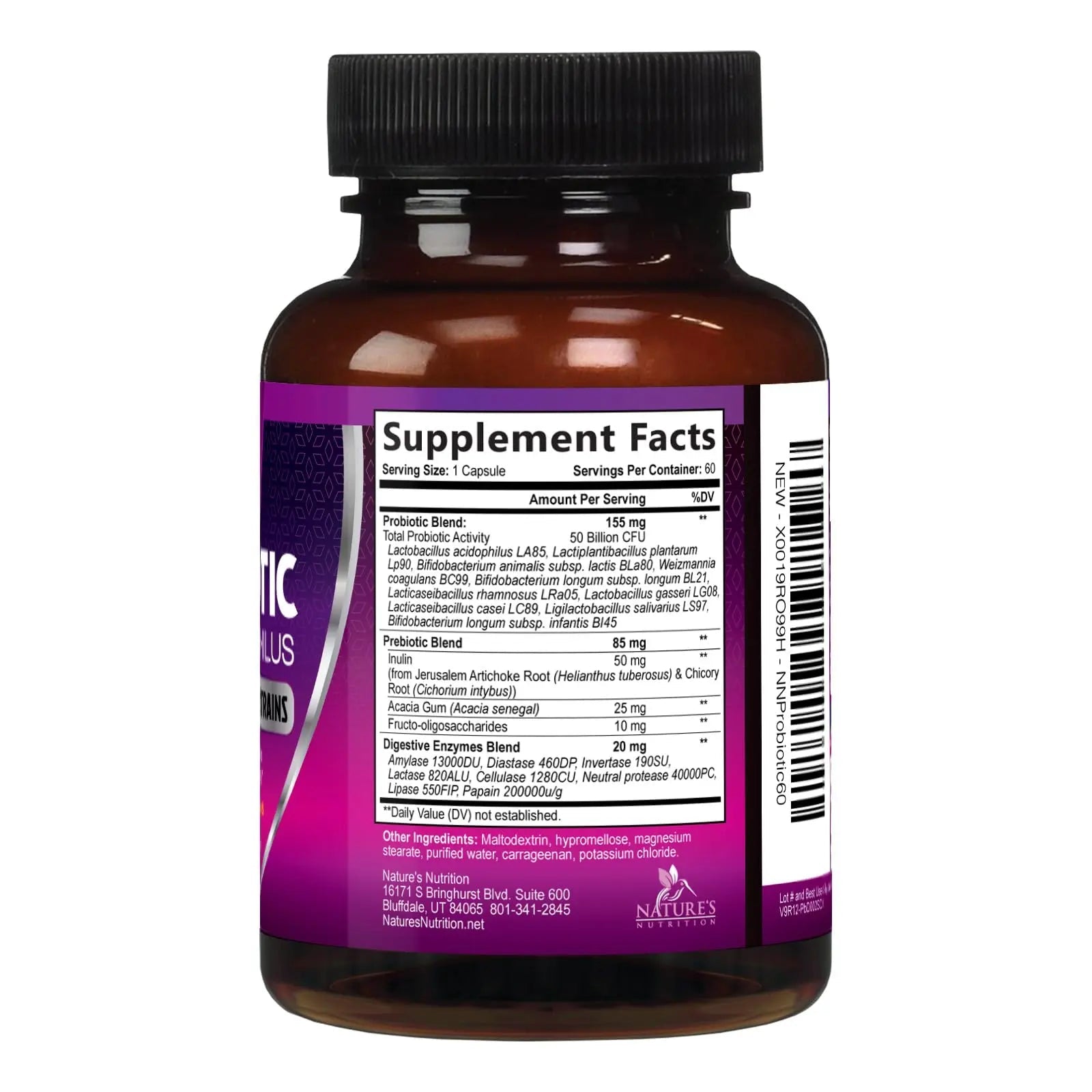 Probiotics 50 Billion CFU per Serving - 10 Strains + Prebiotics - Digestive Health, Gut & Immune Support - Supports Occasional Constipation, Gas & Bloating for Women & Men Shelf Stable - 60 Capsules Nature's NutritionBuy Supplements Australia