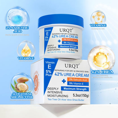 42% Urea Cream for Dry & Cracked Skin - Foot & Hand Cream with 2% Salicylic Acid, 5% Vitamin E, Tea Tree Oil, Aloe Vera, Shea Butter - Moisturizer & Skin Repair Cream for Feet Maximum Strength URQT buy supplements Au
