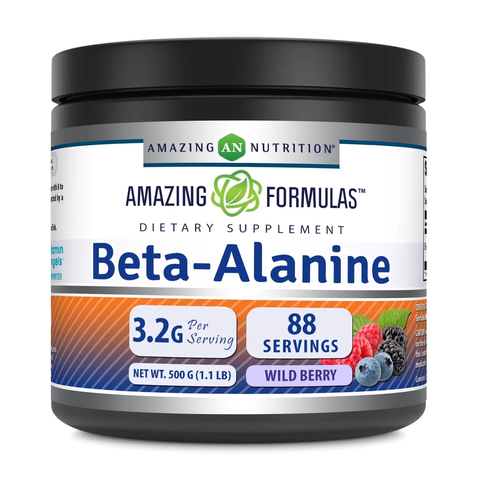 Amazing Formulas Beta Alanine 500 Grams (1.1 Lb) Powder Supplement | Wild Berry Flavor Amazing Nutrition