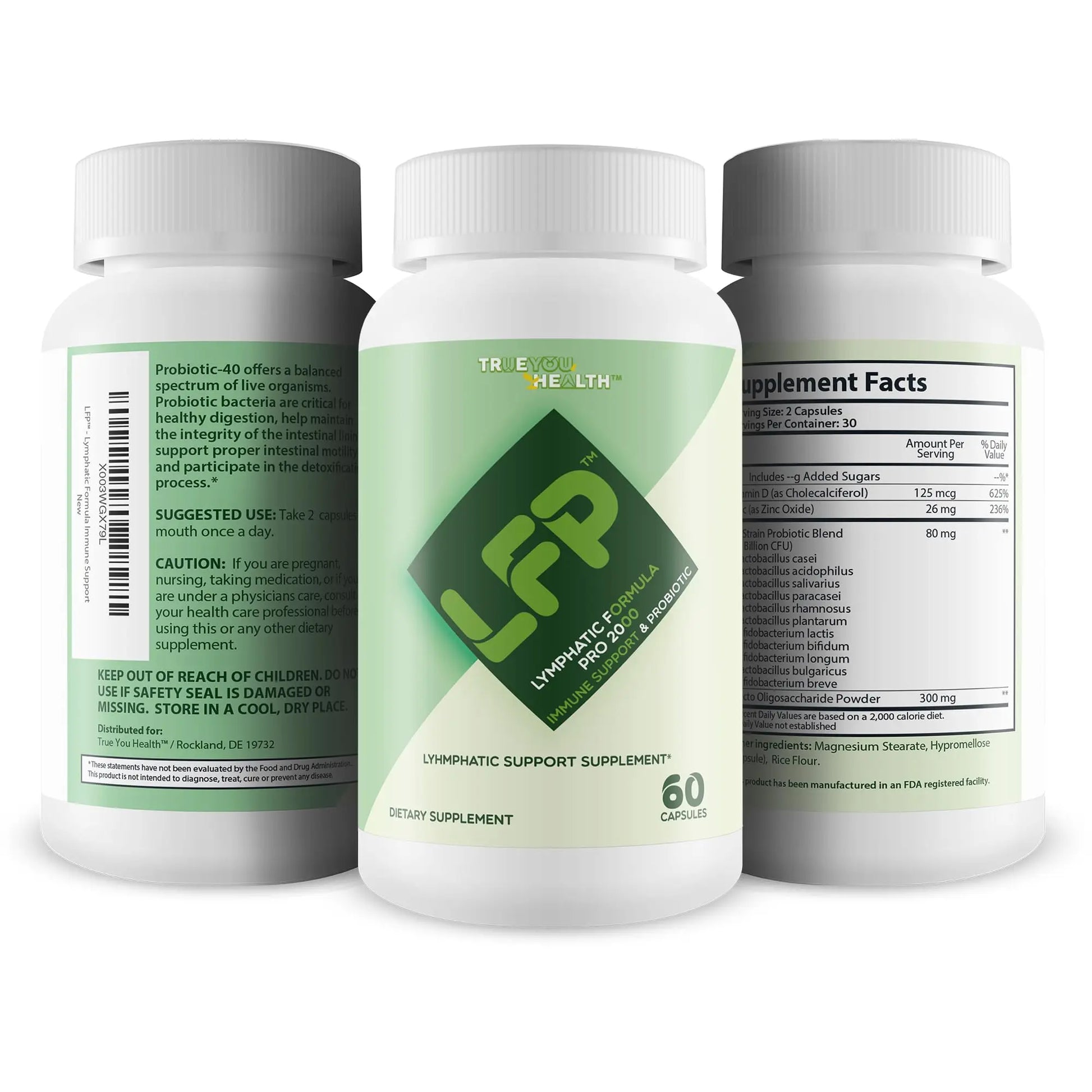 LFP - Lymphatic Formula Pro 2000 Immune Support & Probiotic - Lymphatic Support Supplement to Promote Healthy Immune System & Lymphatic Function - Aid Immune Response, Gut Health, & Overall Health True You Health buy supplements Au