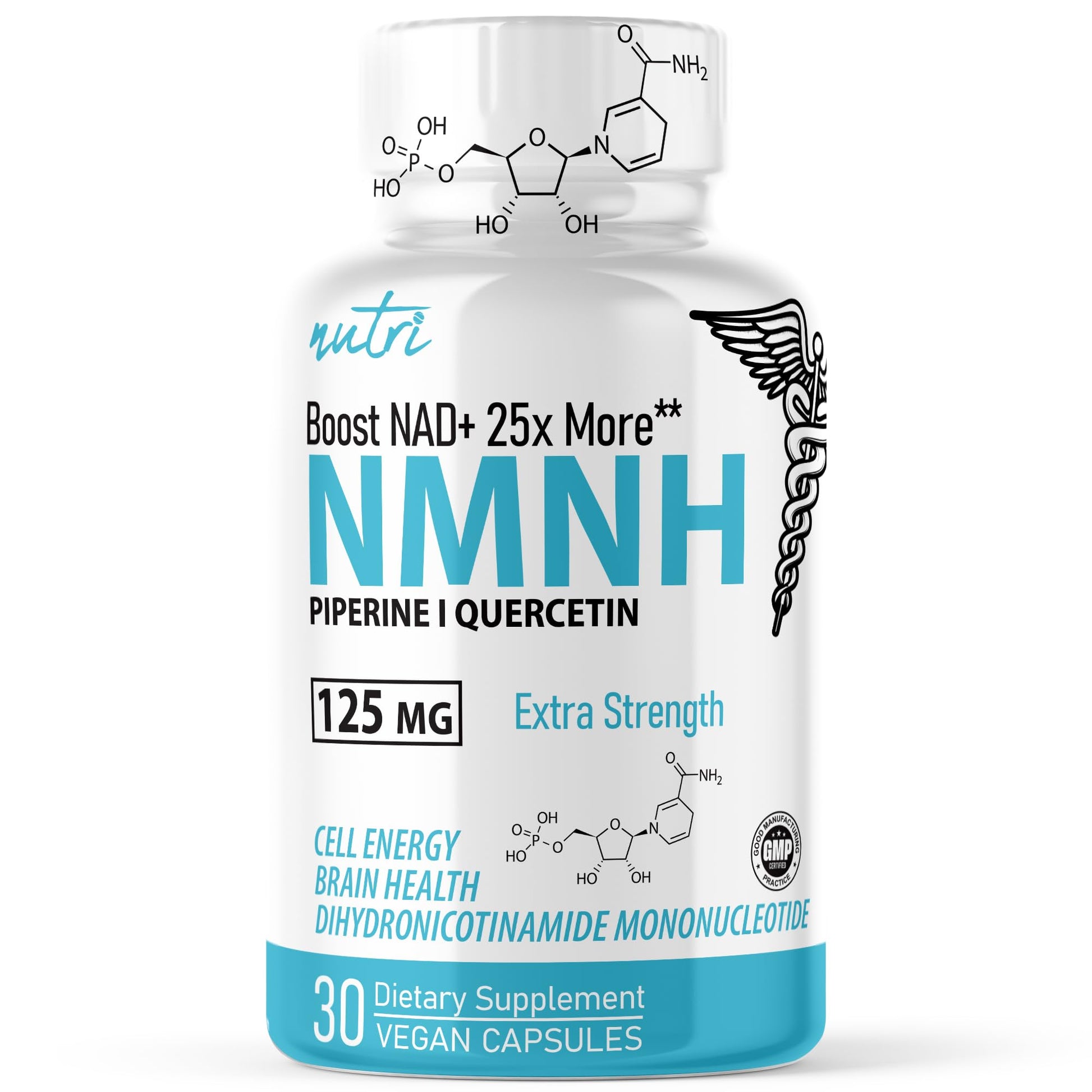Nature's Fusions NMNH with Piperine & Quercetin - Boost NAD+ with Dihydronicotinamide Mononucleotide (30 Capsules) Nature's FusionsBuy Supplements Australia