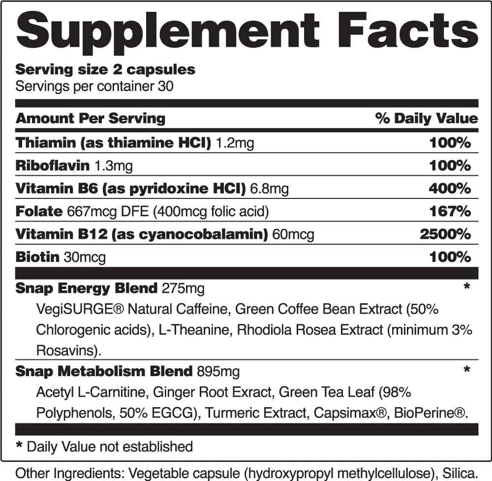 Snap Supplements Nitric Oxide Gummies and Energy Capsules Snap Supplements