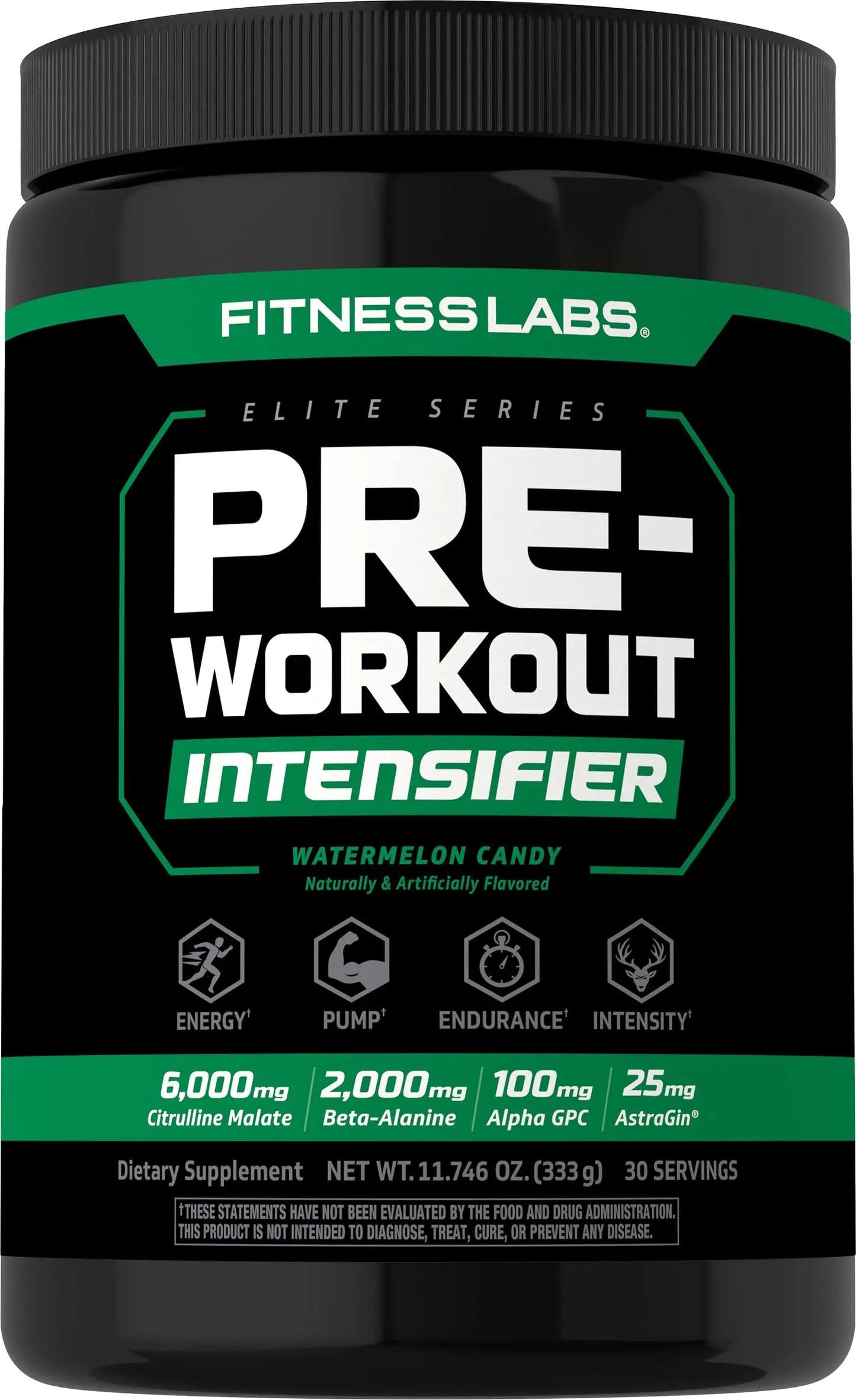 Fitness Labs Pre Workout Powder | for Men and Women | Intensifier Supplement | Watermelon Fitness Labs