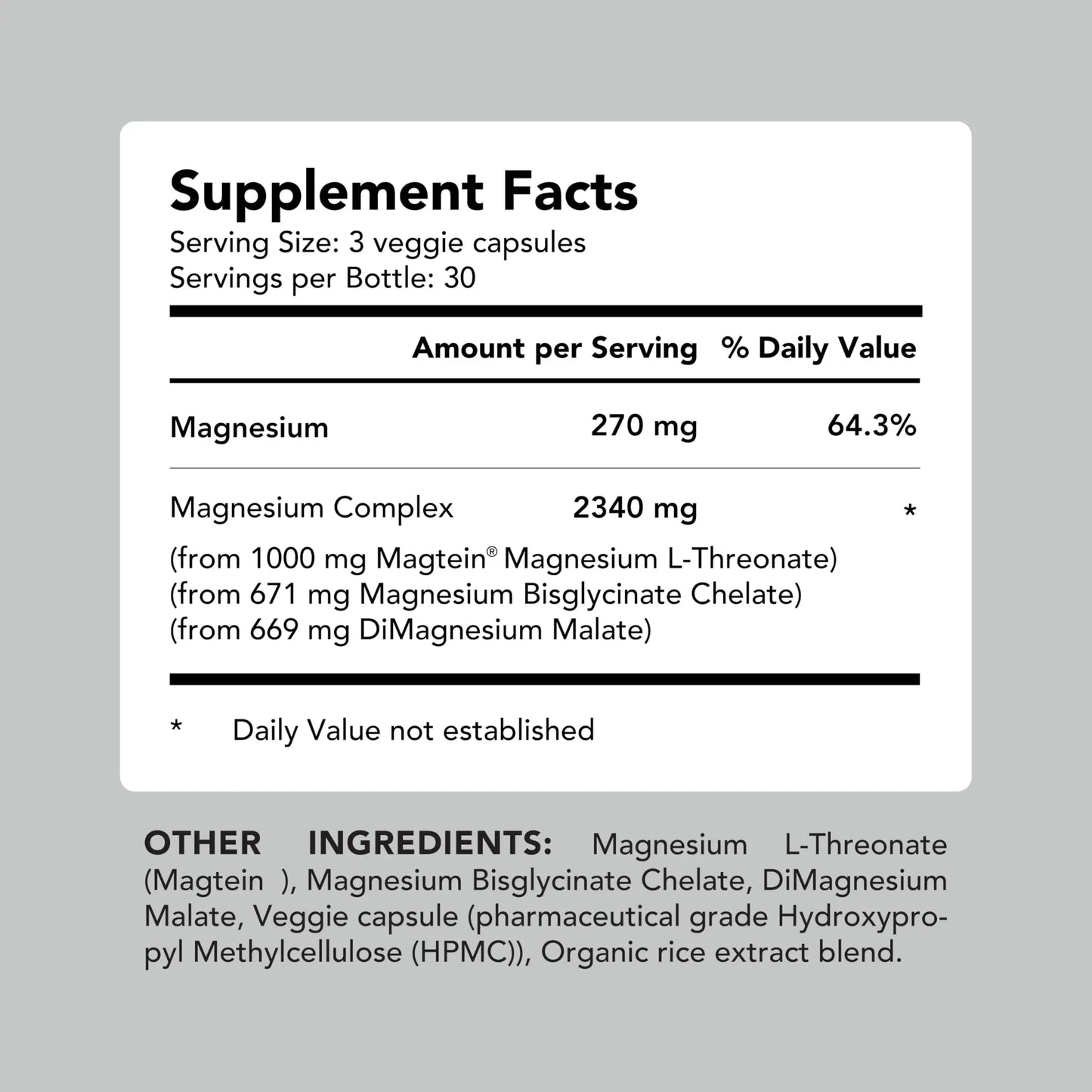 AMANDEAN Magtein Magnesium Complex. L-Threonate, Glycinate, Malate Triple Blend Chelated Magnesium Supplement. 90 Veggie Capsules. High Absorption Branded Ingredients. Brain Health, Sleep, Calm*. AMANDEAN buy supplements Au