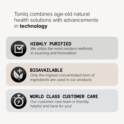 Toniiq Ultra High Strength Glutathione Capsules - 1000mg Concentrated Formula - 98%+ Highly Purified and Bioavailable - Non-GMO Fermentation - 240 Capsules Reduced Glutathione Supplement Toniiq buy supplements Au