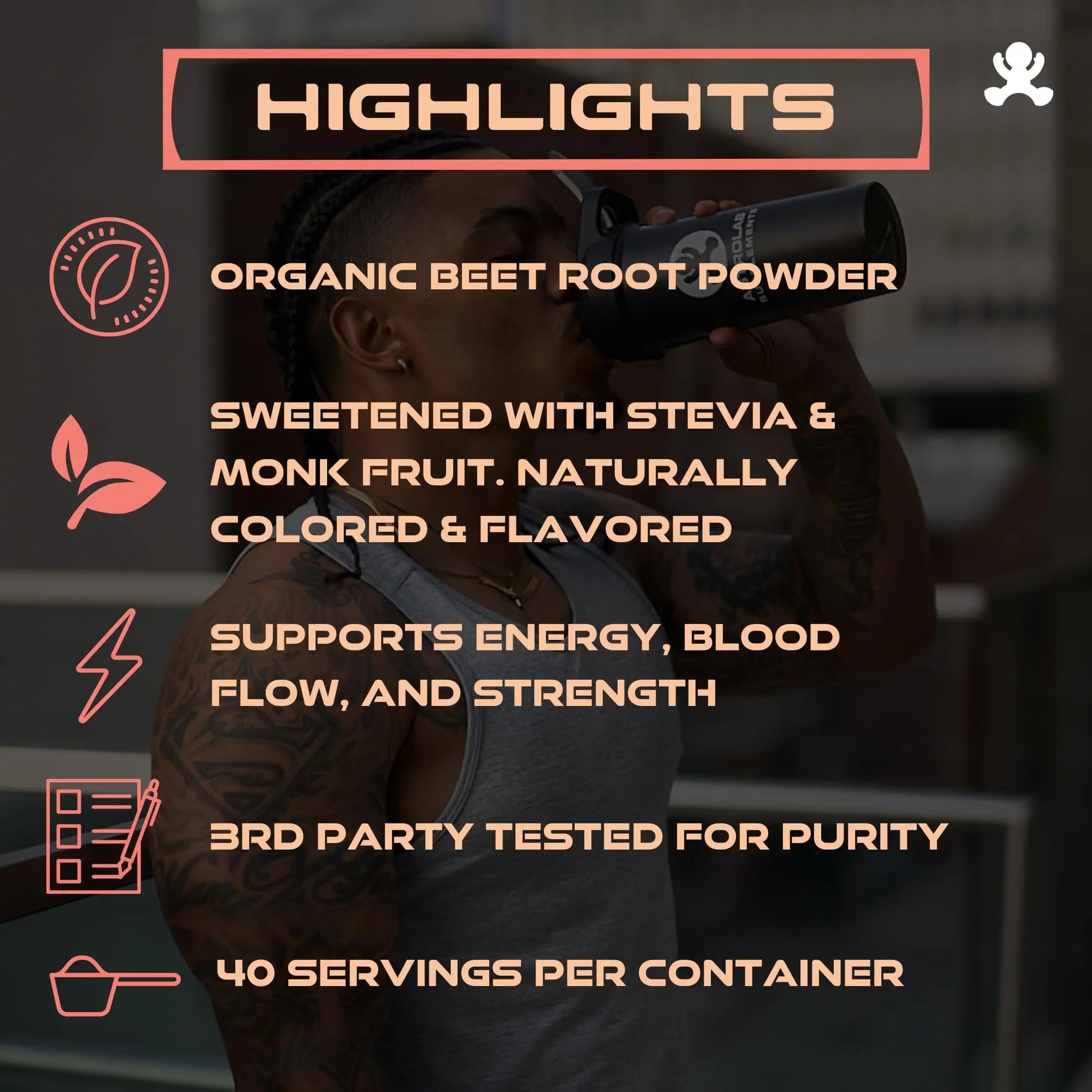 BLASTOFF Pre-Workout Powder - Organic Beet Root Powder with Natural Peach Mango AstroLab Supplements