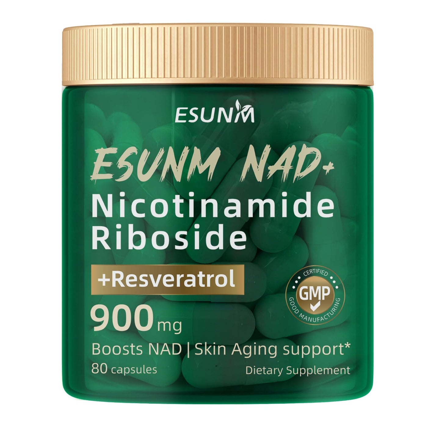 ESUNM Liposomal NAD+ Supplement with Resveratrol, NMN Supplement NAD Resveratrol Support Cellular Health, Stamina & Healthy Aging,Third-Party Tested，80 Capsules ESUNMBuy Supplements Australia