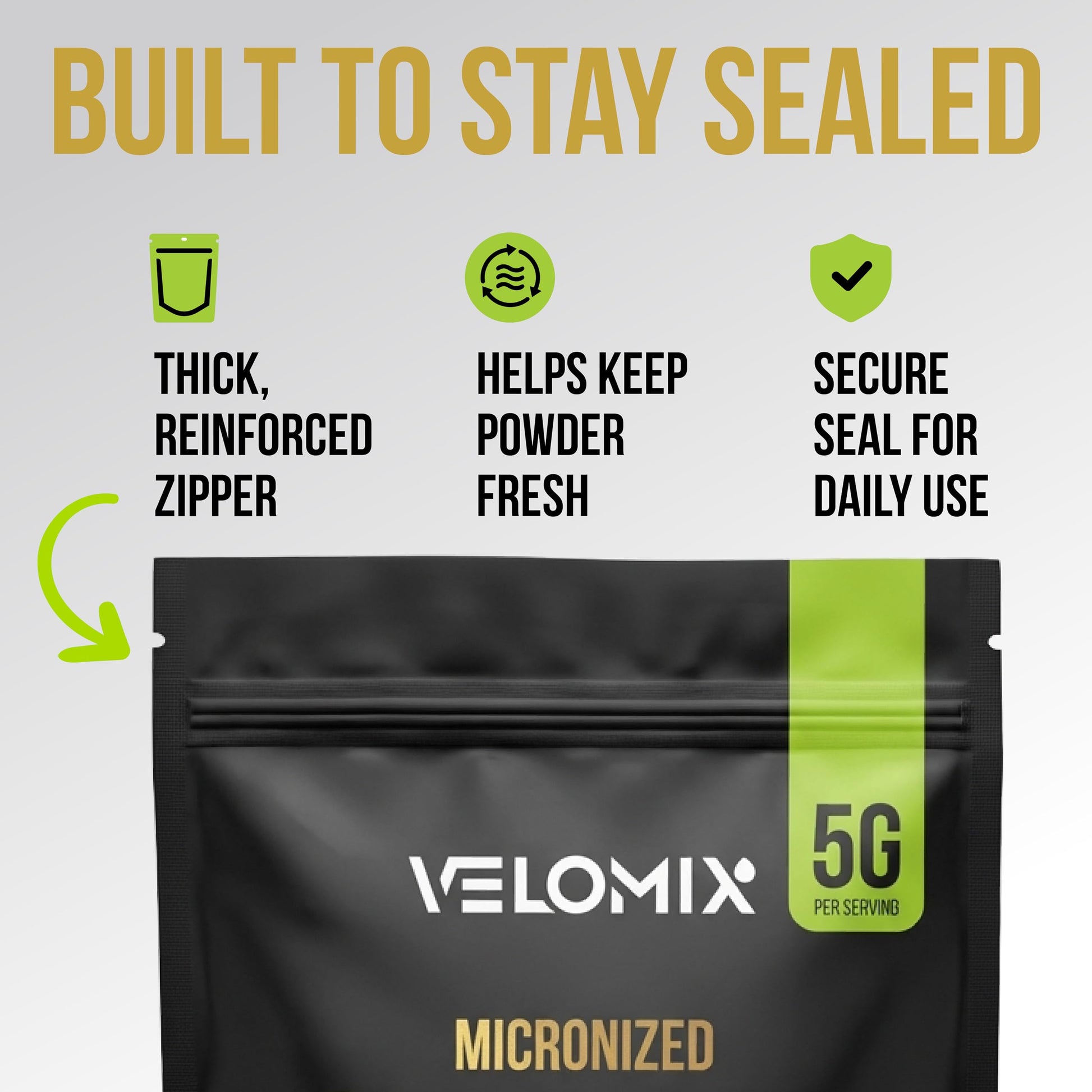 VELOMIX Micronized Creatine Monohydrate Powder - 100% Pure Creatine Powder Unflavored and Easy to Mix | Supports Muscle Growth, Recovery, and Strength | 5000mg Per Serv (5g) - 60 Servings VELOMIXBuy Supplements Australia