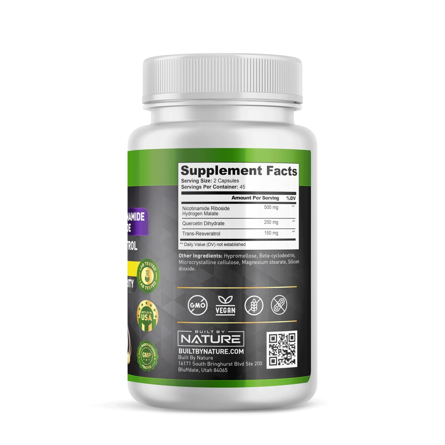 Built by Nature NAD Supplement – NAD+ Nicotinamide Riboside with Resveratrol & Quercetin 900mg Formula – NMN Alternative Supplement for Energy, Cellular Health & Anti-Aging – 90 Capsules Built by NatureBuy Supplements Australia