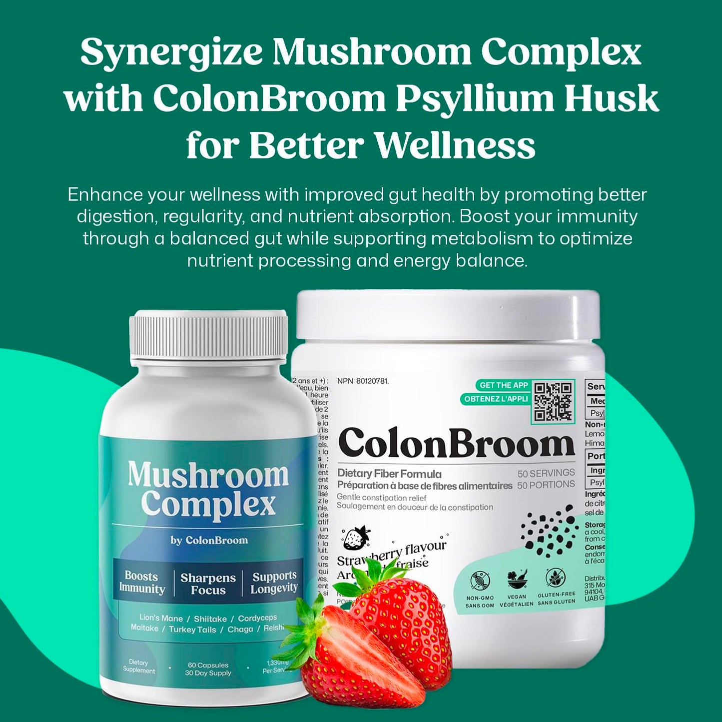 ColonBroom Mushroom Complex, Powerful Mushroom Blend with Cordyceps, Reishi, Shiitake, Lion’s Mane Extract for Energy, Immunity, Stress Relief & Cognitive Health - 60 Capsules, 30 Day Supply ColonBroomBuy Supplements Australia