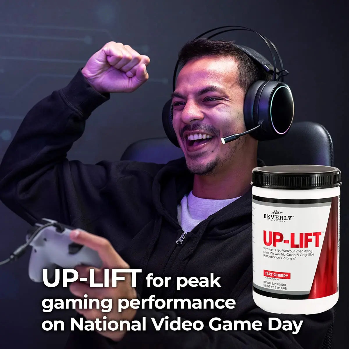 Beverly International Up-Lift Stimulant Free 330 grams. Workout Energy Drink Mix w/Nitric Beverly International