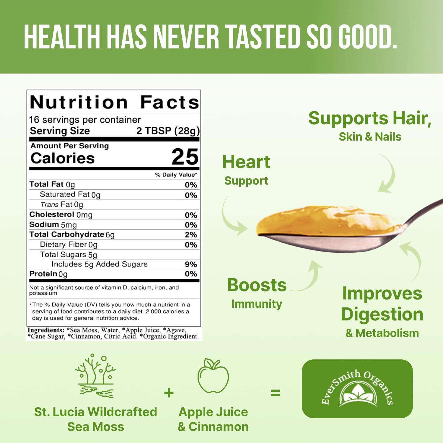 EverSmith Organics - Wildcrafted Irish Sea Moss Gel | Made in USA | Rich in Vitamins EverSmith OrganicsBuy Supplements Australia
