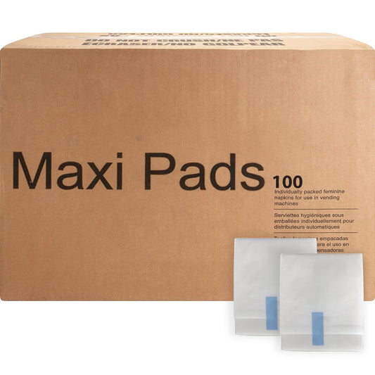 100 Bulk Pads with Wings Individually Wrapped for Women Homeless, Postpartum, Hospitals Trail maker