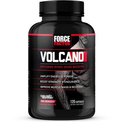 Force Factor Volcano Pre Workout Nitric Oxide Booster Supplement for Men with Creatine Force Factor