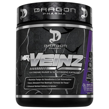 DRAGON PHARMA Mr. Veinz Stim Free Pre-Workout, Extreme Pump & Nootropic Catalyst DRAGON PHARMA