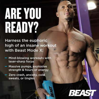 Beast Sports Nutrition Beast Mode X, Rocket Pop - Pre-Workout Powder - Sustained Energy Beast Sports Nutrition