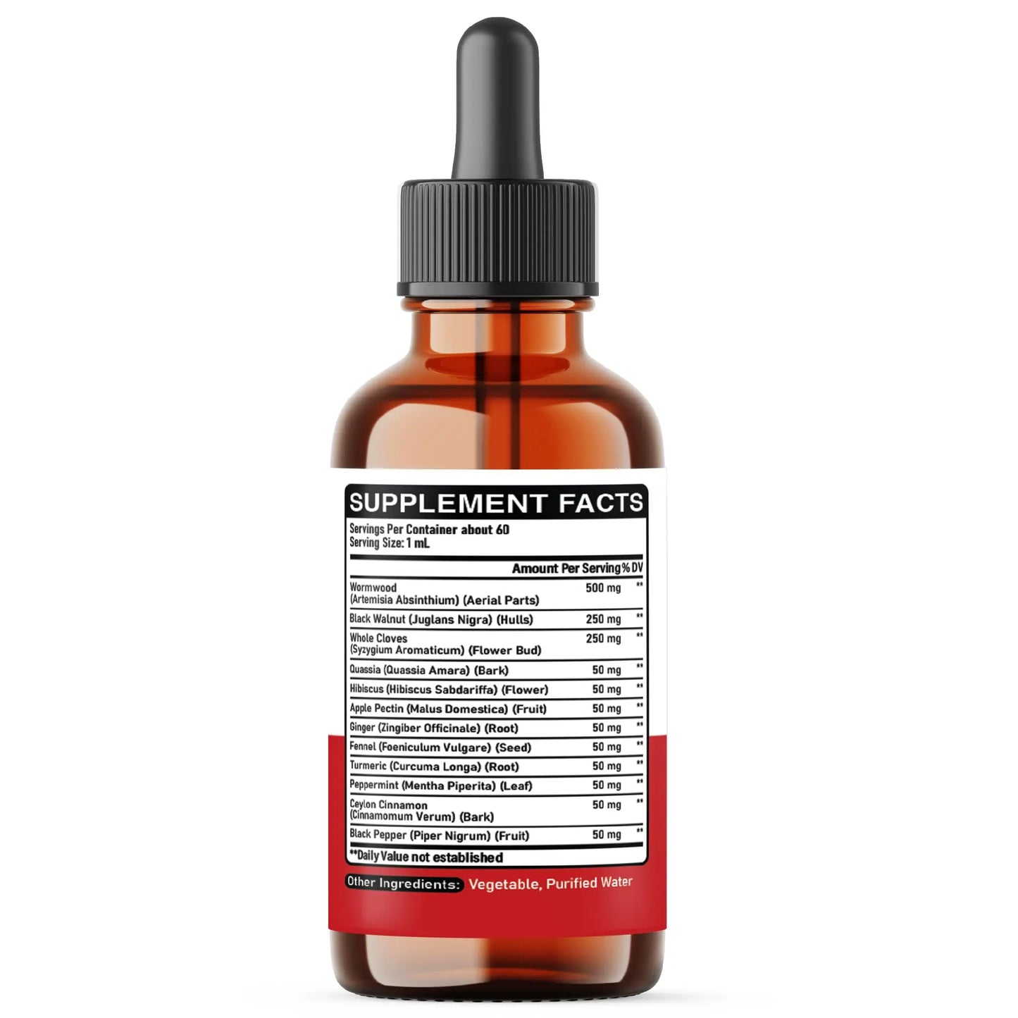 DEDICAD 12in1 Wormwood Liquid Drops Added Black Walnut, Whole Cloves and 9 More Herbs - 2 Fl Oz - 60 Days Supply - Mint Flavor DEDICAD buy supplements Au