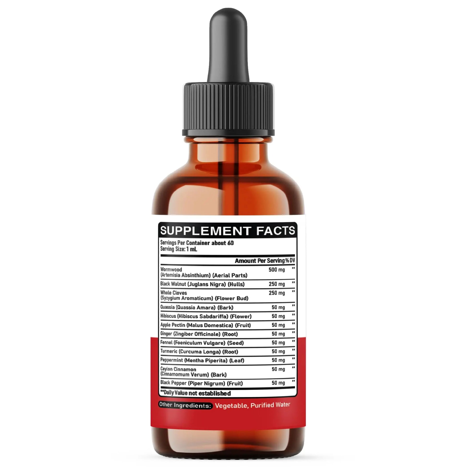 DEDICAD 12in1 Wormwood Liquid Drops Added Black Walnut, Whole Cloves and 9 More Herbs - 2 Fl Oz - 60 Days Supply - Mint Flavor DEDICAD buy supplements Au