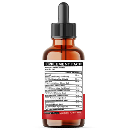 DEDICAD 12in1 Wormwood Liquid Drops Added Black Walnut, Whole Cloves and 9 More Herbs - 2 Fl Oz - 60 Days Supply - Mint Flavor DEDICAD buy supplements Au