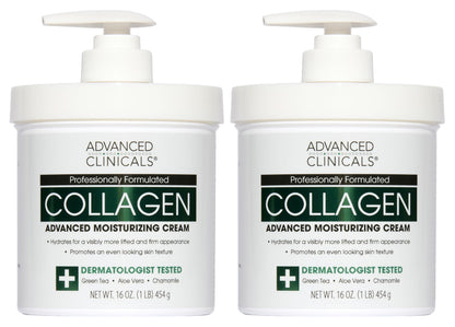 Advanced Clinicals Collagen Cream Body Lotion & Face Moisturizer W/Vitamin E | Skincare Moisturizing Collagen Lotion For Women, Men, Hand, & Neck Improves Look Of Crepey Skin & Uneven Dry Skin, 2pc Advanced Clinicals buy supplements Au