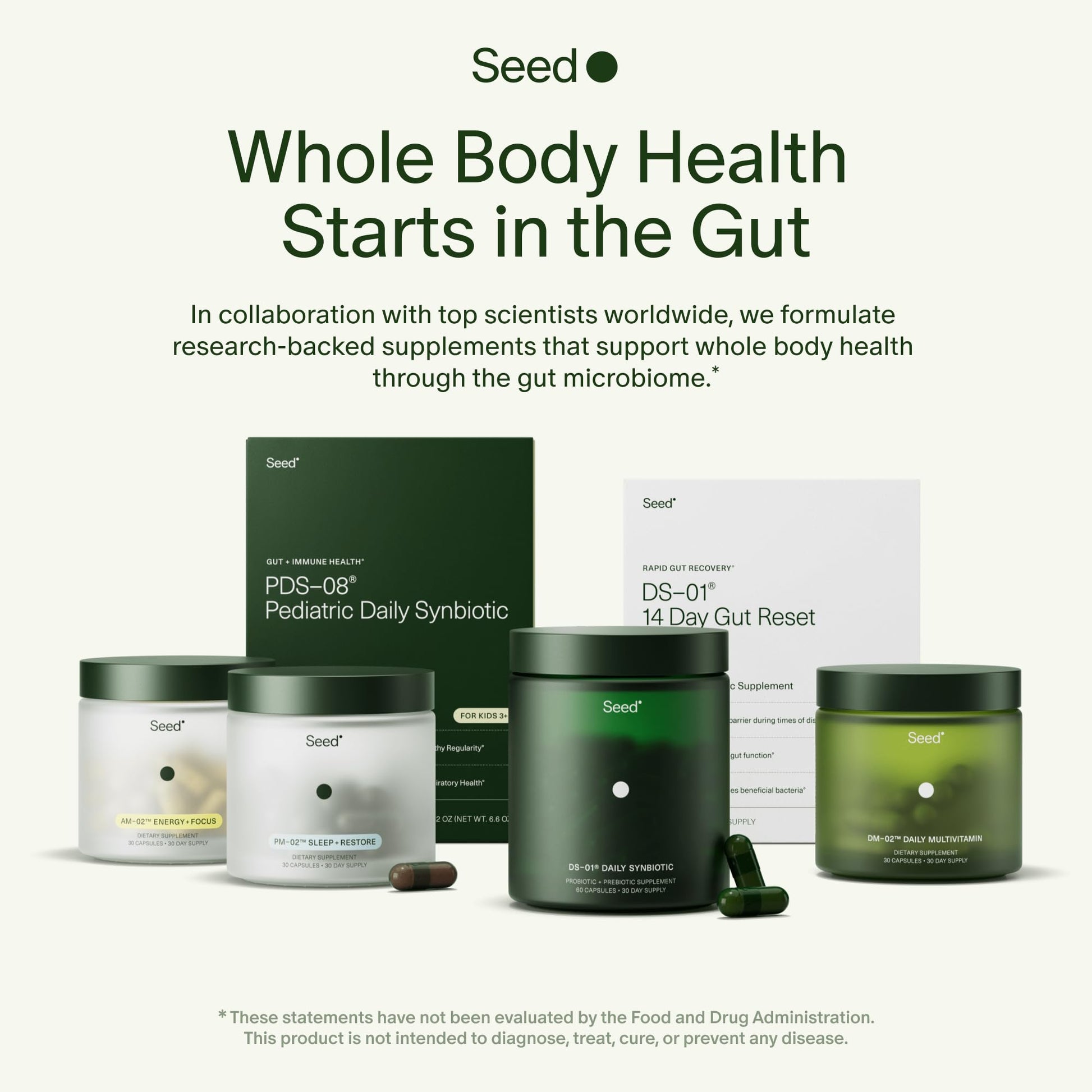 Seed DS-01 Daily Synbiotic - Prebiotic and Probiotic for Women & Men - Digestive Health, Gut Health, Immune Support, Bloating & Constipation Relief - Vegan & Shelf-Stable - 30-Day Starter (60ct) Seed buy supplements Au
