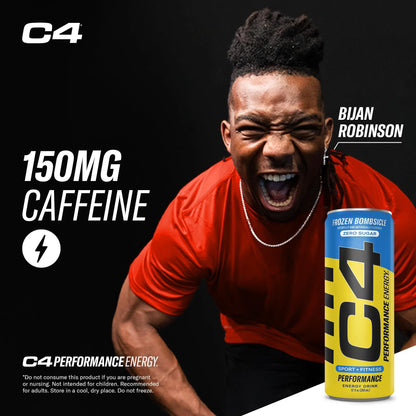 C4 Energy Drink 12oz (Pack of 24) - Frozen Bombsicle - Sugar Free Pre Workout Performance Cellucor