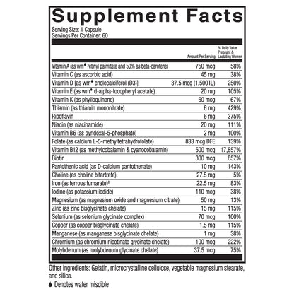 Celebrate Vitamins Bariatric Prenatal Multivitamin Capsules with Folate (Folic Acid), Vitamin A Celebrate Bariatric Supplements