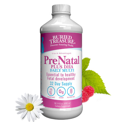 Buried Treasure Prenatal Plus DHA Complete, 16 oz, Natural DHA Omega3 Iron Buried Treasure