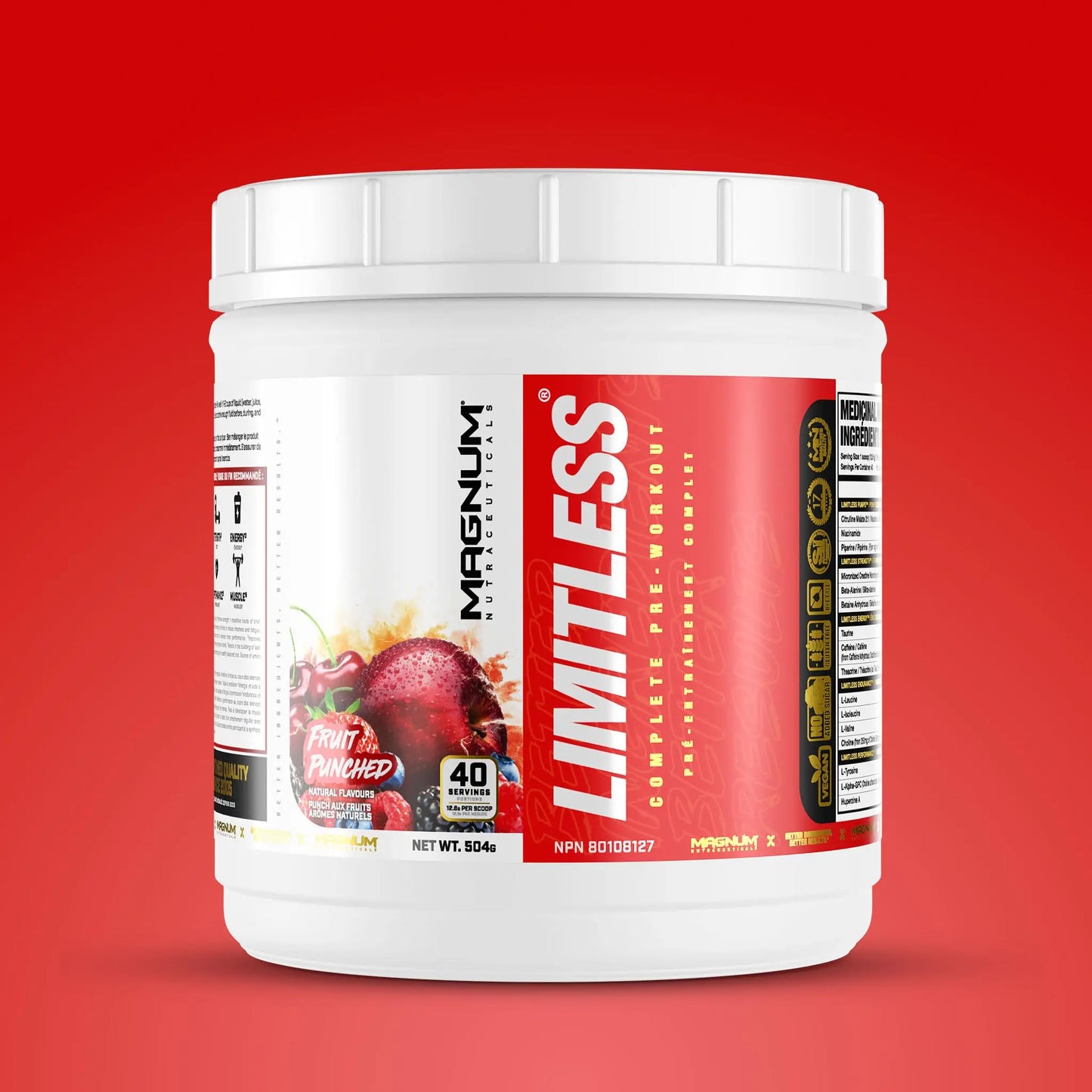 LIMITLESS Magnum 504g - Muscle Workout Powder, Sport Pre Workout for Men and Women LIMITLESS
