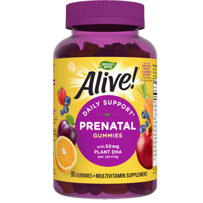 Nature's Way Alive! Prenatal Gummies with DHA, Supports Baby's Eye and Brain Development Nature's Way