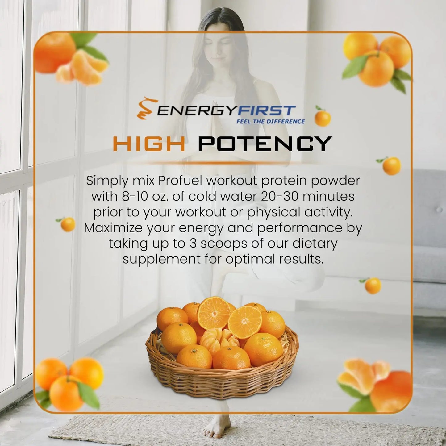 EnergyFirst Prefuel Pre-Workout Powder, Orange Flavor, Boost Energy, Creatine Monohydrate EnergyFirst