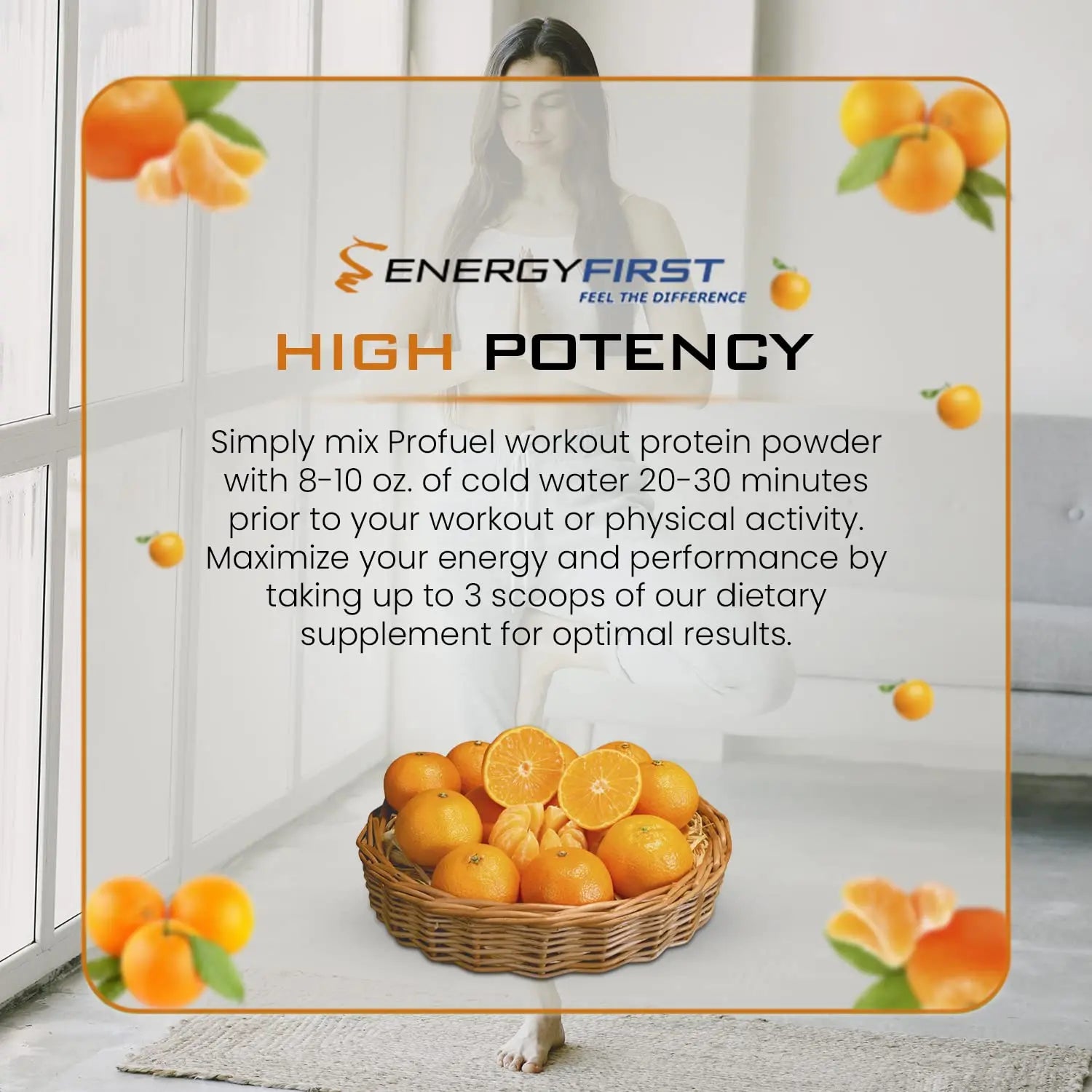 EnergyFirst Prefuel Pre-Workout Powder, Orange Flavor, Boost Energy, Creatine Monohydrate EnergyFirst