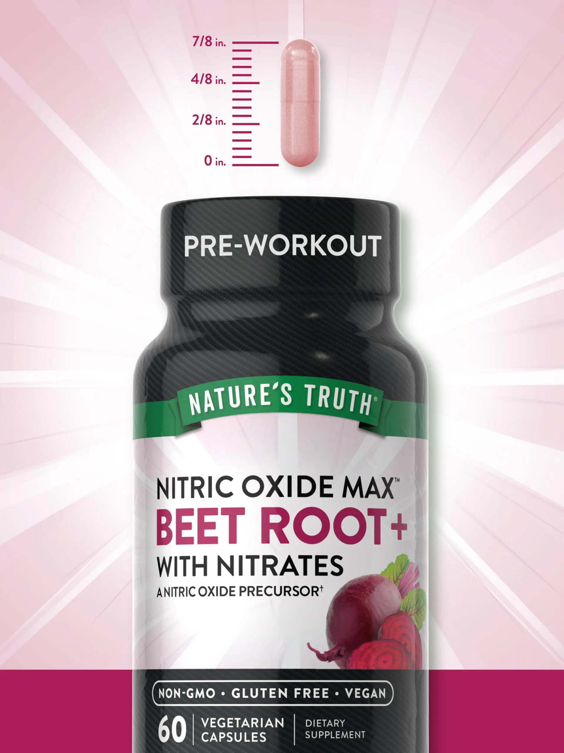 Nature's Truth Beet Root Capsules | 60 Count | Nitric Oxide Supplement for Men and Women Nature's Truth