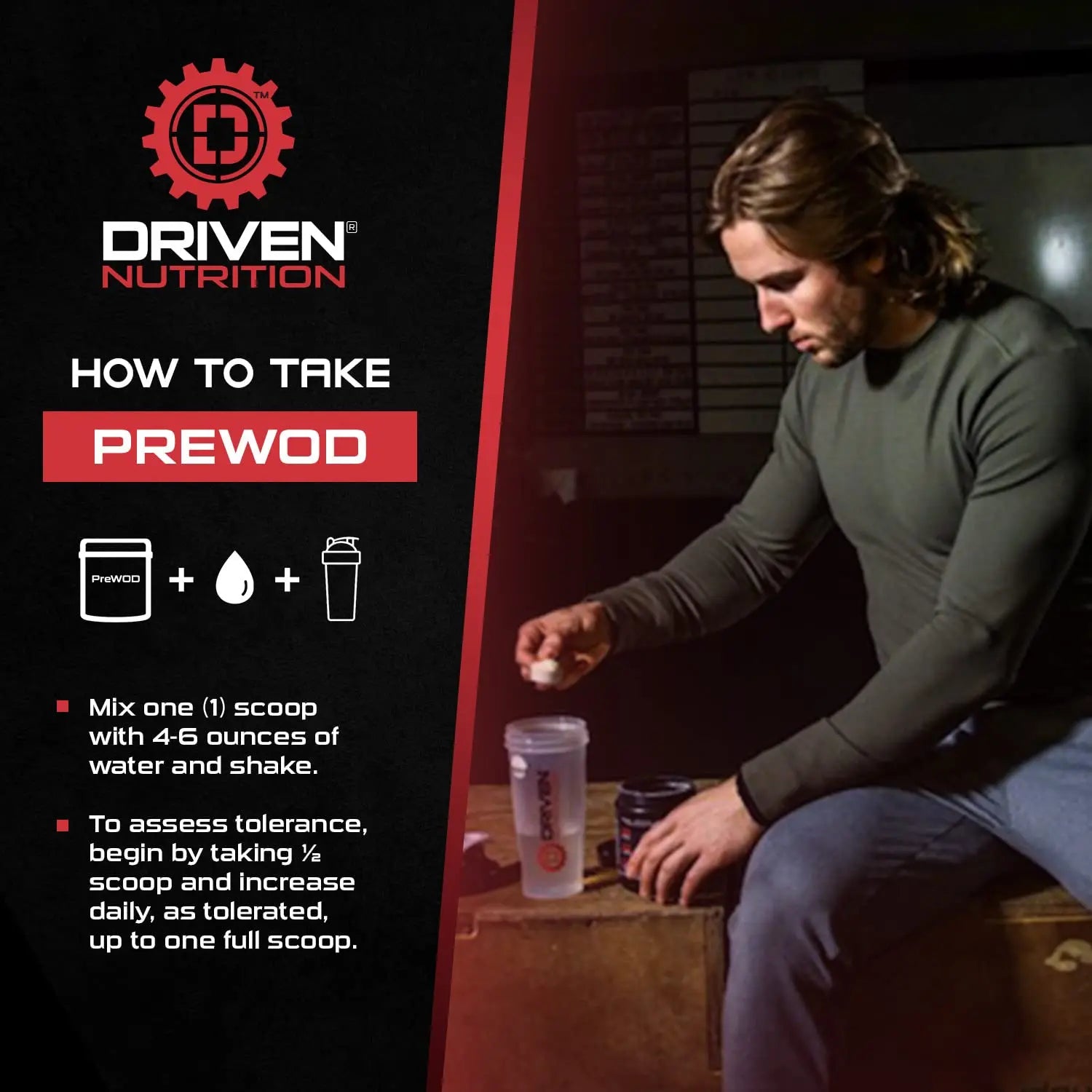 Driven PREWOD Energy Matrix, 50 Servings - Pre-Workout Supplement with Caffeine Driven Nutrition