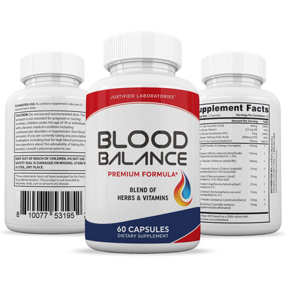 (3 Pack) Blood Balance Advanced Formula 620MG Supplement Pills 180 Capsules Justified Laboratories