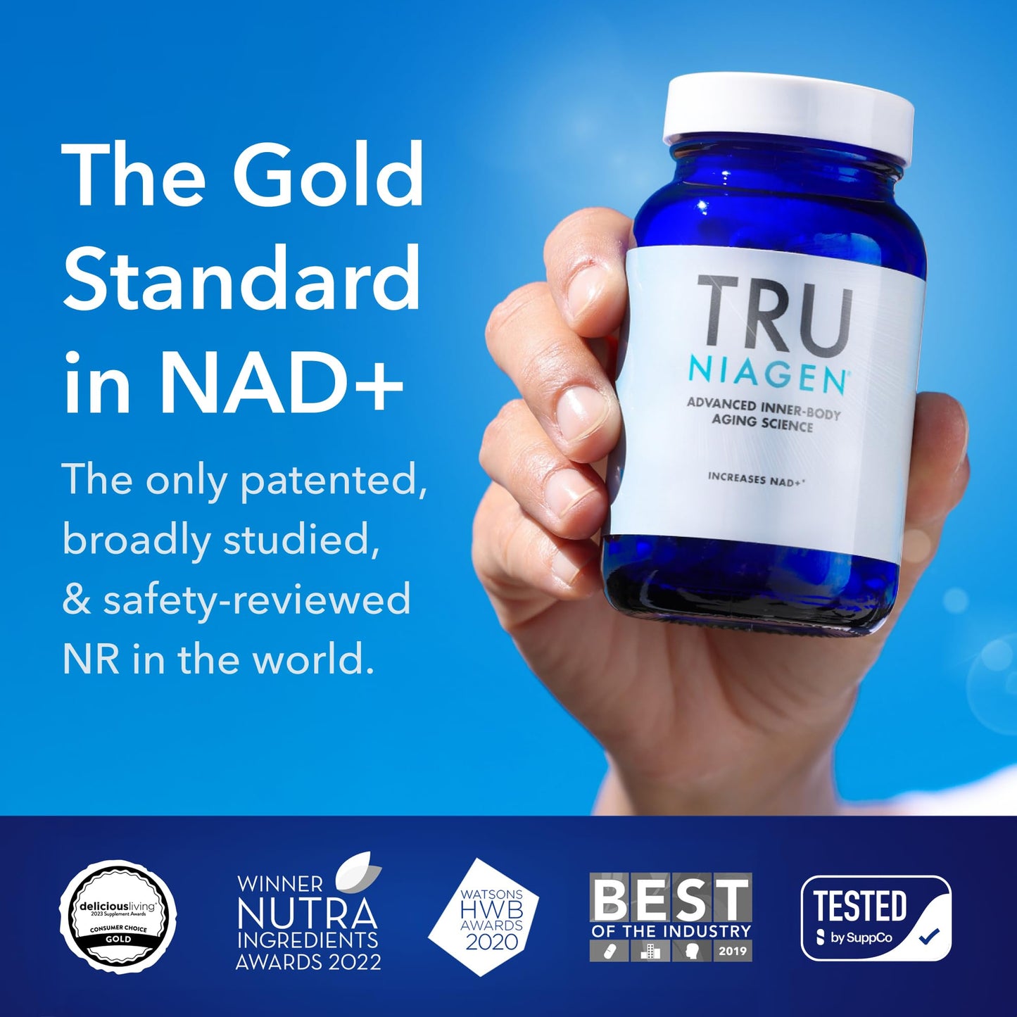 TRU NIAGEN Patented NAD Supplement for Brain Function, Anti Aging & Cell Regeneration, Niagen, 60 300mg Servings | Supports Cellular Energy, Muscle | Nicotinamide Riboside (NR) Take 2 Daily | 1 Bottle TRU NIAGENBuy Supplements Australia